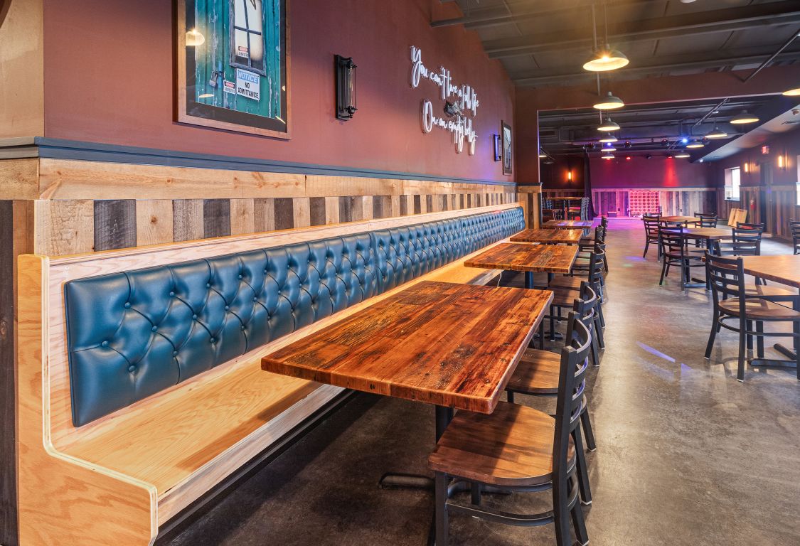 Wood Bench Booth
