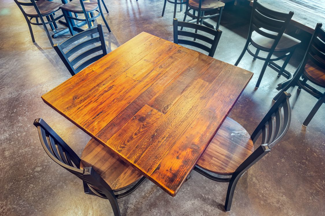 Wood Bench Booth