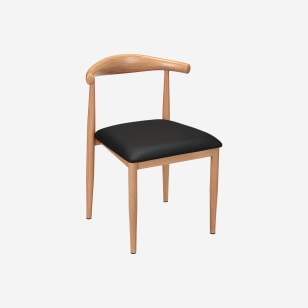 Wood Grain Metal Chair in Natural  Finish