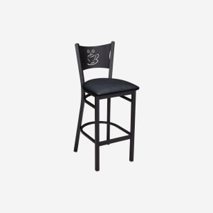 Coffee Cup Metal Bar Stool