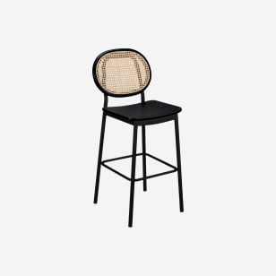 Venice Cane Metal Bar Stool