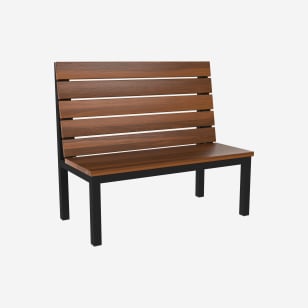 Ottis Metal Booth with Slat Wood Back