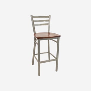 3 Slat Metal Ladder Back Bar Stool