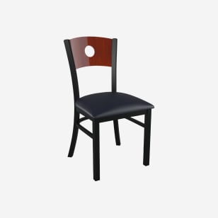 Interchangeable Back Metal Chair with a Circled Back