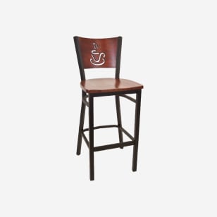 Interchangeable Coffee Back Metal Bar Stool