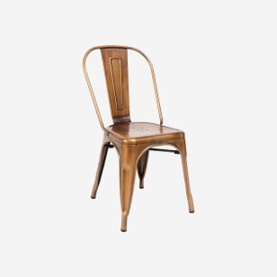 Bistro Style Metal Chair in Gold Frame Finish