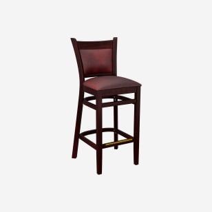 Premium Padded Back Wood Bar Stool