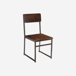 Industrial Series Metal Chair with Wood Back and Seat