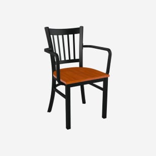 High Quality Commercial Grade Restaurant Arm Chairs for Sale Vertical Slat