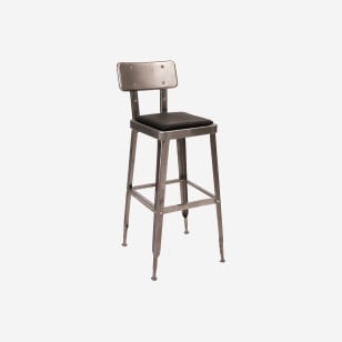 Laurie Bistro-Style Metal Bar Stool in Clear Finish