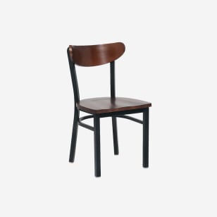 Modern Curved Back Metal Chair