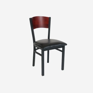 Interchangeable Wood Back Metal Chair