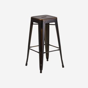 Distressed Bronze Backless Bistro Style Bar Stool