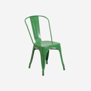 Green Bistro Style Metal Chair
