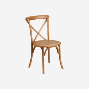 Stackable X Back Wood Chair