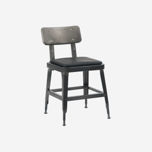 Laurie Bistro-Style Metal Chair in Dark Grey Finish