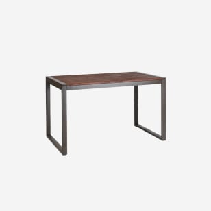 Industrial Series Table with Metal Frame and Dark Walnut Wood Top