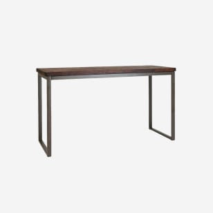 Industrial Series Bar Height Table with Metal Frame and Wood Top