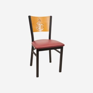Interchangeable Coffee Back Metal Chair