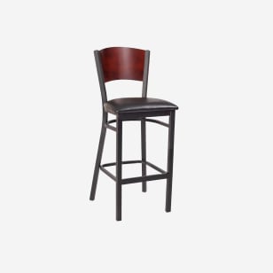 Interchangeable Back Metal Bar Stool With Solid Back