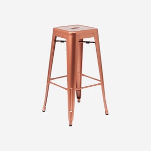 Bistro Style Metal Backless Bar Stool in Copper Finish 