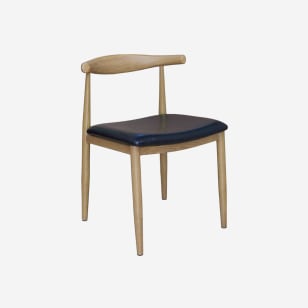 Wood Grain Metal Chair in Natural  Finish