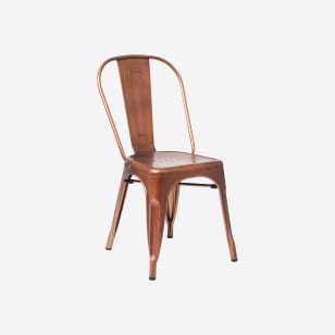 Bistro Style Metal Chair in Bronze Frame Finish