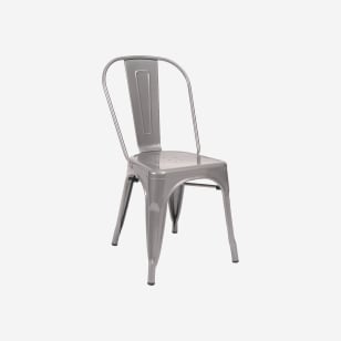 Bistro Style Metal Chair in Clear Frame Finish