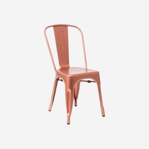 Bistro Style Metal Chair in Copper Frame Finish