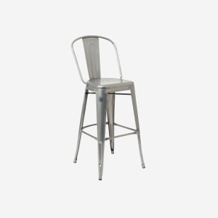 Clear Bistro Style Metal Bar Stool