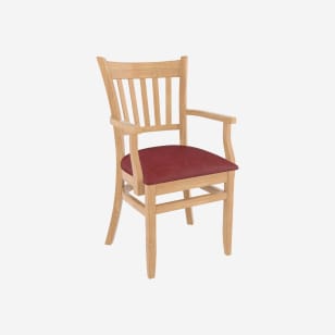 Vertical Slat Wood Restaurant Chair with Arms