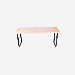 Industrial Series Communal Table with 2" Solid Wood Top
