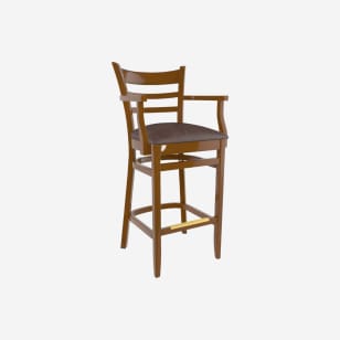 Premium US Made Ladder Back Restaurant Bar Stool With Arms