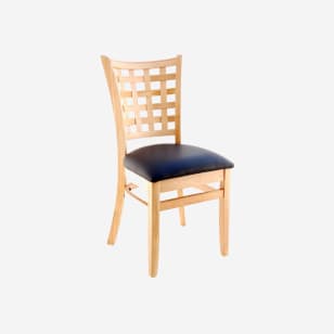 Premium US Made Lattice Back Wood Restaurant Chair